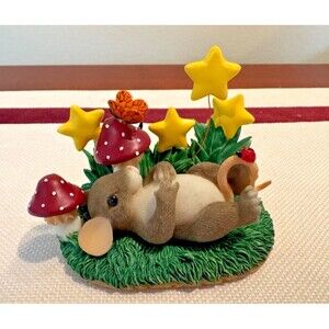 VTG Fitz & Floyd Charming Tails “Wish Upon A Star “ Mouse Figurine in Box